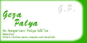 geza palya business card